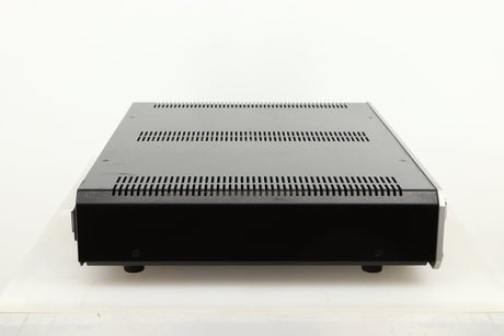 Side view of a used Roksan Caspian M Series-1 Dual Mono Pre Amplifier in Silver finish