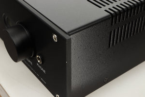 Close up view of a used Roksan Kandy KA-1 MkIII Integrated Amplifier in Black finish