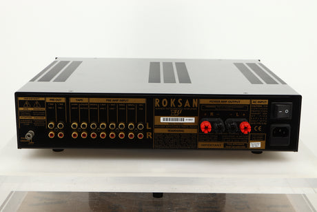 Rear view of a used Roksan Kandy KA-1 MkIII Integrated Amplifier in Black finish