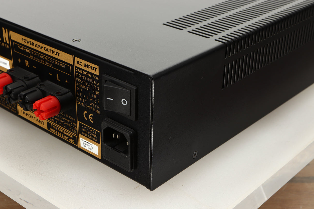 Rear right corner view of a used Roksan Kandy KA-1 MkIII Integrated Amplifier in Black finish 