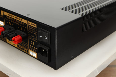 Rear right corner view of a used Roksan Kandy KA-1 MkIII Integrated Amplifier in Black finish 