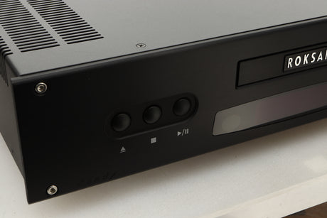 Close up view of a used Roksan Kandy KC1 MkIII CD Player in Black finish 