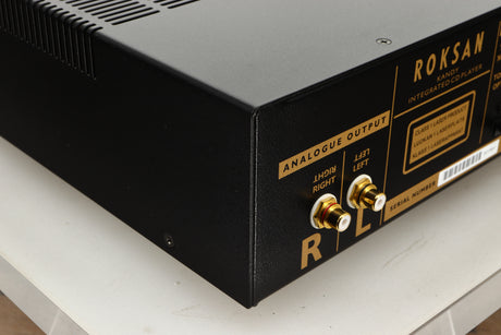 Rear left corner view of a used Roksan Kandy KC1 MkIII CD Player in Black finish 