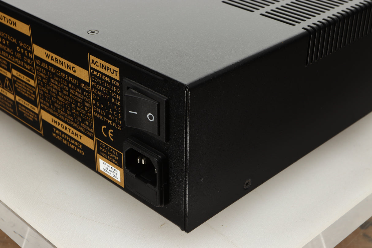 Rear right corner view of a used Roksan Kandy KC1 MkIII CD Player in Black finish 