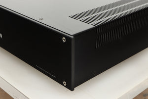 Front right corner view of a used Roksan Kandy KMA 2/3 MkIII Power Amplifier in Black finish