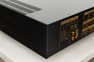 Rear left corner view of a used Roksan Kandy KMA 2/3 MkIII Power Amplifier in Black finish