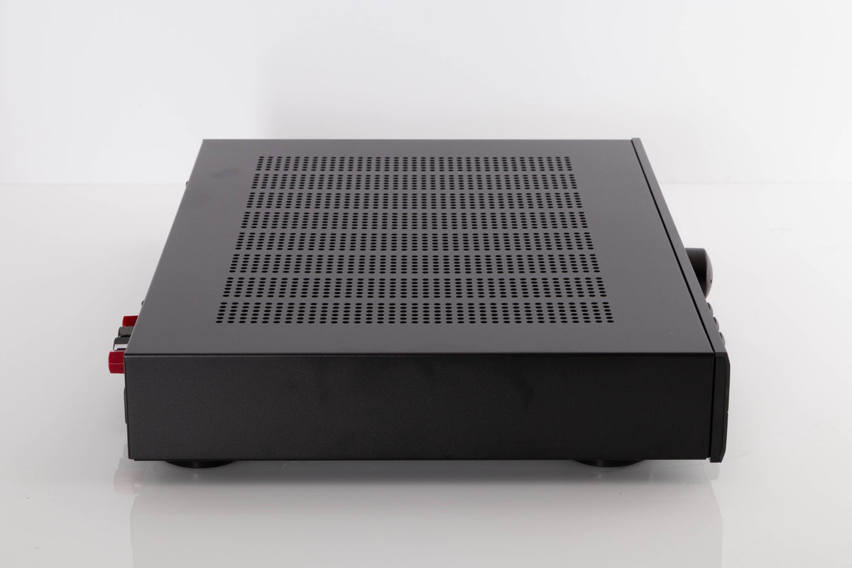 Side view of a used Rotel A10 MKII Integrated Amplifier in Black finish