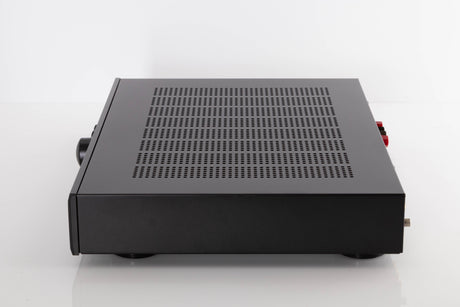 Side view of a used Rotel A10 MKII Integrated Amplifier in Black finish