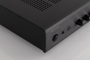 Front left corner view of a used Rotel A11MKII Integrated Amplifier
