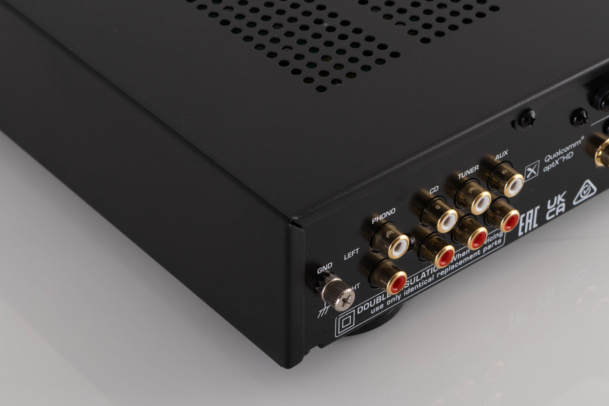 Rear left corner view of a used Rotel A11MKII Integrated Amplifier