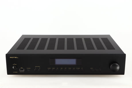Front view of a used Rotel A14 MKII Integrated Amplifier in a black finish