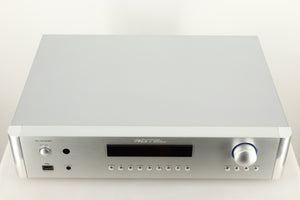 Top view of a used Rotel RC-1572 MKII Pre Amplifier in Silver finish