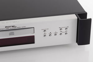 Close up view of a used Rotel RCD-1072 CD Player in Silver