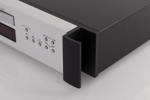 Front right corner view of a used Rotel RCD-1072 CD Player in Silver