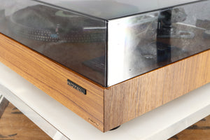 Front right corner of a used Rotel RP-3000 Turntable W/ SME 3009 Series II Improved Tonearm