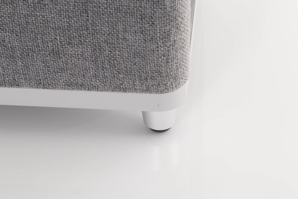 Close up view of a used Ruark Audio RS-1 Subwoofer in Soft Grey