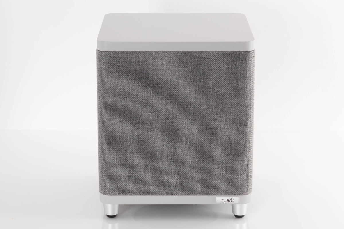 Front view of a used Ruark Audio RS-1 Subwoofer in Soft Grey