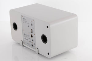 Rear left corner of a used Ruark MRX Streaming Speaker