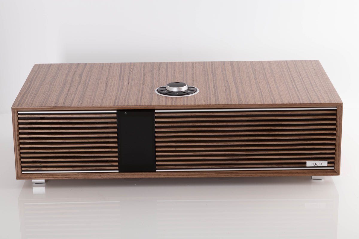 Front view of a used Ruark R410 Integrated Music System in Fused Walnut