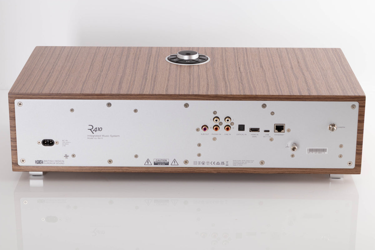 Rear view of a used Ruark R410 Integrated Music System in Fused Walnut