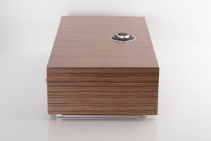 Side view of a used Ruark R410 Integrated Music System in Fused Walnut