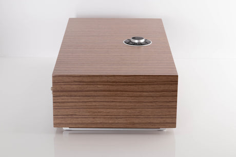 Side view of a used Ruark R410 Integrated Music System in Fused Walnut