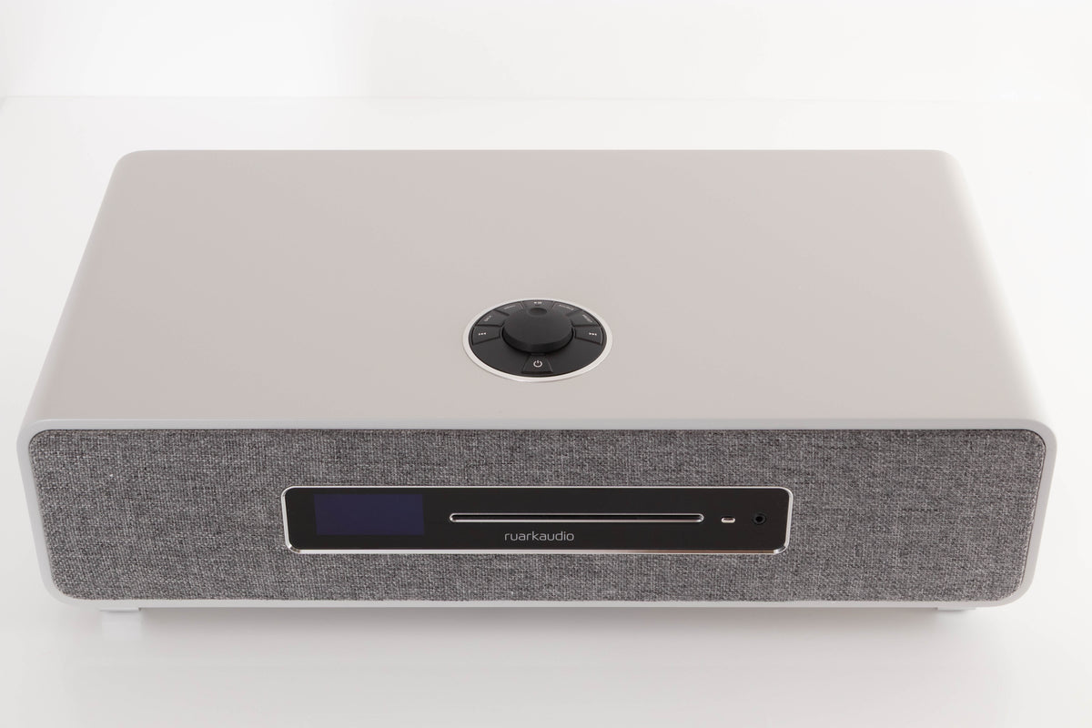 Top view of a used Ruark R5 Music System in Soft Grey
