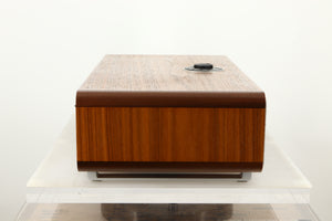 Side view of a used Ruark R5 Music System in Walnut finish