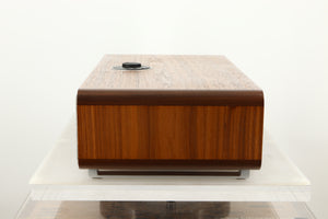 Side view of a used Ruark R5 Music System in Walnut finish
