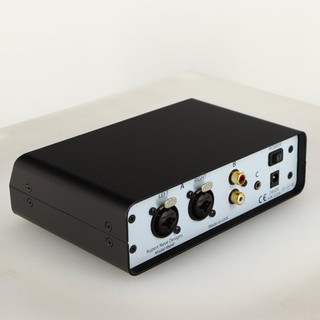 Rear right corner of a used Rupert Neve Designs RNHP Precision Headphone Amplifier 