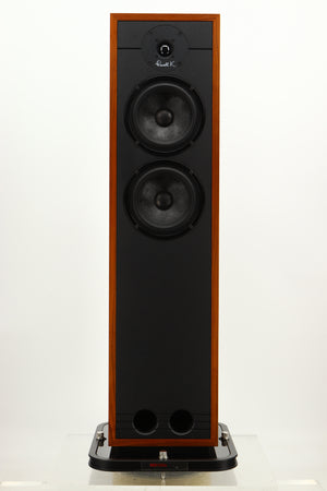 Front view of a used Russell K Red 150SE Floorstanding Speaker in Walnut finish