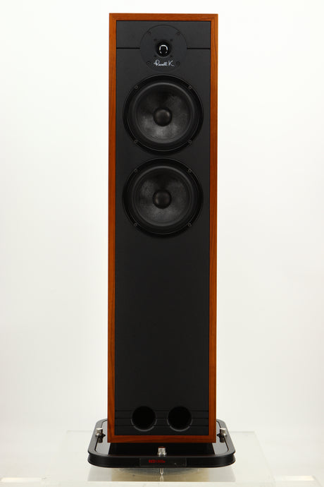 Front view of a used Russell K Red 150SE Floorstanding Speaker in Walnut finish