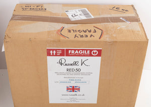 Box for a used Russell K RED50 Standmount Speaker in a Piano Black finish