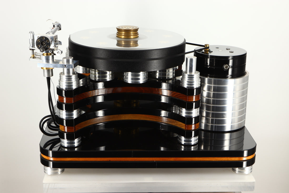 Rear view of a used S.A.M. Sinner Turntable with Audiomods Series 6 Micrometer Tonearm, and Benz Ruby Z H Cartridge 