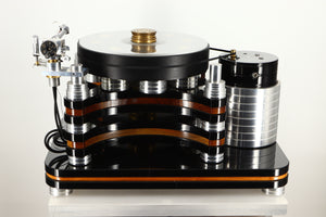 Rear view of a used S.A.M. Sinner Turntable with Audiomods Series 6 Micrometer Tonearm, and Benz Ruby Z H Cartridge 