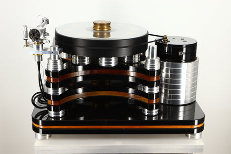Rear view of a used S.A.M. Sinner Turntable with Audiomods Series 6 Micrometer Tonearm, and Benz Ruby Z H Cartridge 