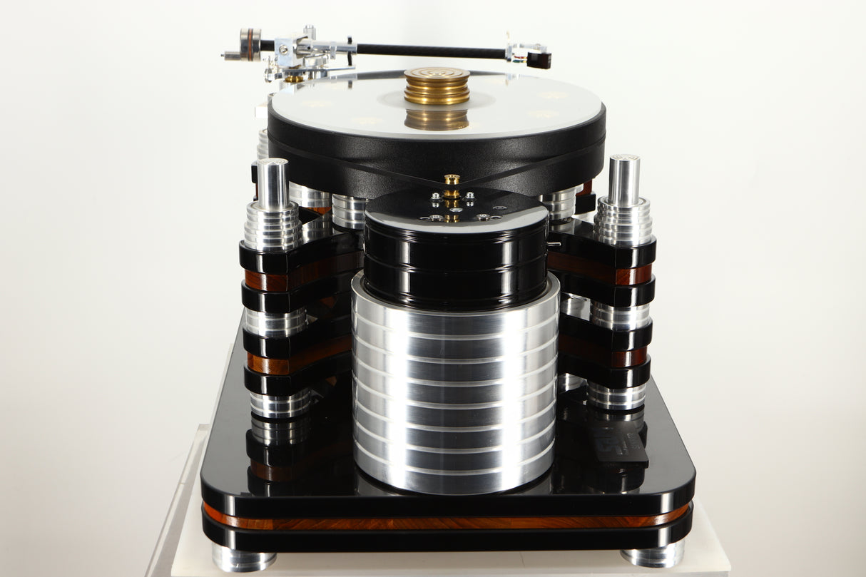 Side view of a used S.A.M. Sinner Turntable with Audiomods Series 6 Micrometer Tonearm, and Benz Ruby Z H Cartridge 