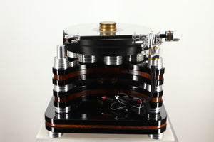 Side view of a used S.A.M. Sinner Turntable with Audiomods Series 6 Micrometer Tonearm, and Benz Ruby Z H Cartridge 