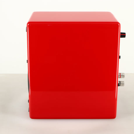 Right side view of a used Scansonic S5 BT Active Bluetooth Standmount Speakers in a red finish
