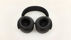 Close up of used Sennheiser Momentum 4 Wireless Headphones in a black finish showing inside of earpads