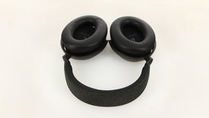 Close up of used Sennheiser Momentum 4 Wireless Headphones in a black finish showing headband