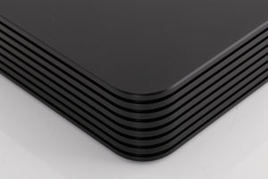 Front right corner of a used Silent Angel Rhein Z1 Plus Streamer in a Black finish