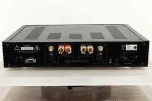 Rear view of a used Sim Audio Moon 330A Power Amplifier in Black finish