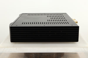 Side view of a used Sim Audio Moon 330A Power Amplifier in Black finish