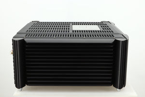 Side view of a used Simaudio Moon 860A V2 Power Amplifier in black finish 
