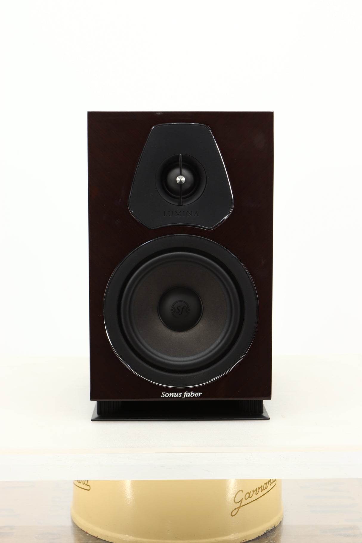 Front view of a used Sonus Faber Lumina II Amator Standmount Speaker in Venge finish