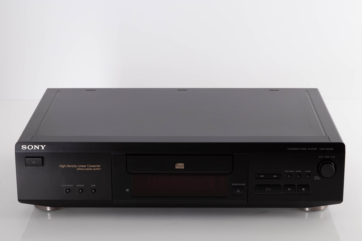 Front view of a used Sony CDP-XE330 CD Player in a Black finish