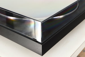 Front left corner of a used Sony PS-X301BT/C Turntable in a black finish