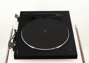 Left side view of a used Sony PS-X301BT/C Turntable in a black finish