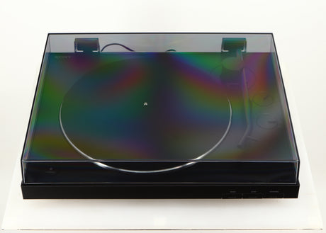 Top of a used Sony PS-X301BT/C Turntable in a black finish